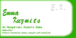 emma kuzmits business card